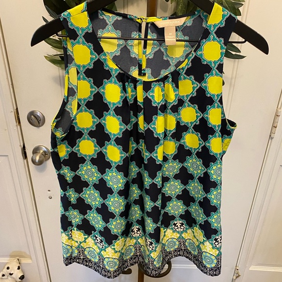 Banana Republic Colorful Geometric Print Sleeveless Top M - Picture 1 of 7